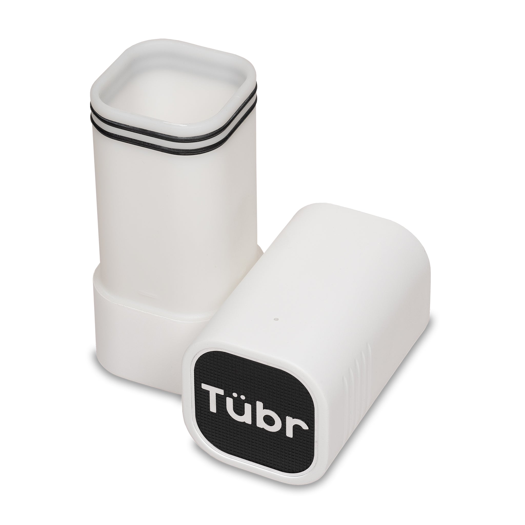 Pocket-sized airtight waterproof stash box for storing cannabis, medication & valuables. White Frost open.